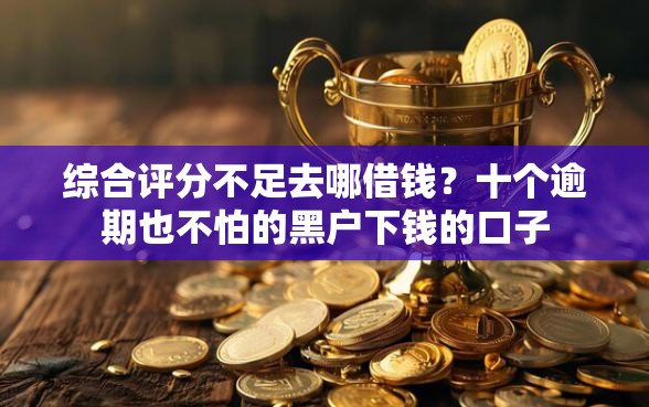 综合评分不足去哪借钱？十个逾期也不怕的黑户下钱的口子