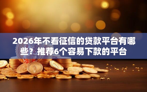 2026年不看征信的贷款平台有哪些？推荐6个容易下款的平台