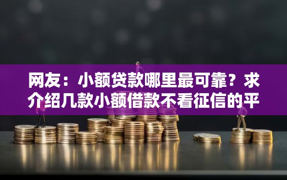 网友：小额贷款哪里最可靠？求介绍几款小额借款不看征信的平台