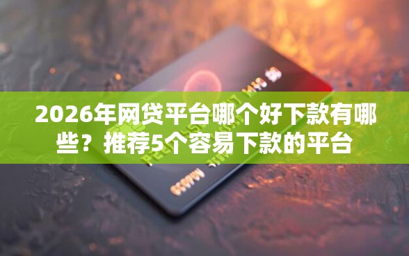 2026年网贷平台哪个好下款有哪些？推荐5个容易下款的平台