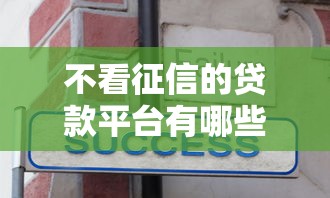 不看征信的贷款平台有哪些？分享10个现在有没有黑户下款的口子