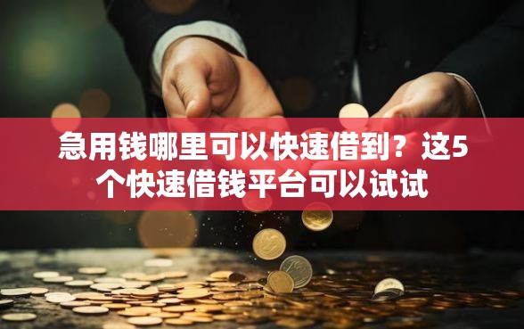 急用钱哪里可以快速借到？这5个快速借钱平台可以试试