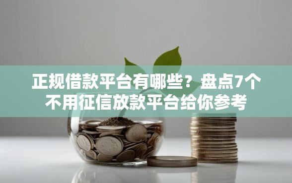 正规借款平台有哪些?盘点7个不用征信放款平台给你参考 正规借款平台有哪些?盘点7个不用征信放款平台给你参考