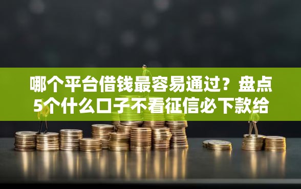 哪个平台借钱最容易通过？盘点5个什么口子不看征信必下款给你参考