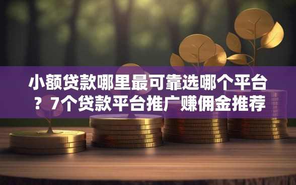 小额贷款哪里最可靠选哪个平台？7个贷款平台推广赚佣金推荐