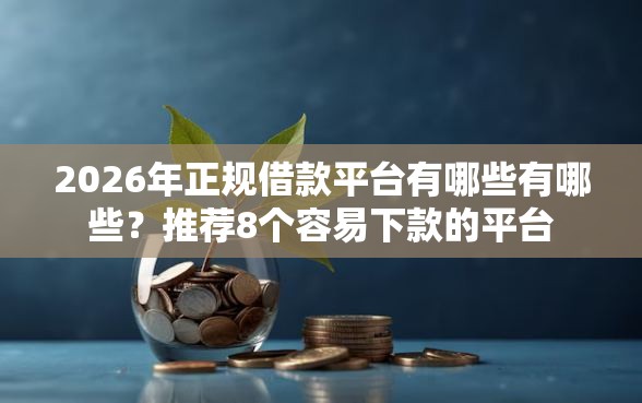 2026年正规借款平台有哪些有哪些？推荐8个容易下款的平台