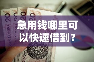 急用钱哪里可以快速借到?这5个17岁平台可以借钱值得一试 急用钱哪里可以快速借到?这5个17岁平台可以借钱值得一试