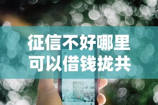 征信不好哪里可以借钱拢共有哪些选择？7个黑征信口子详解