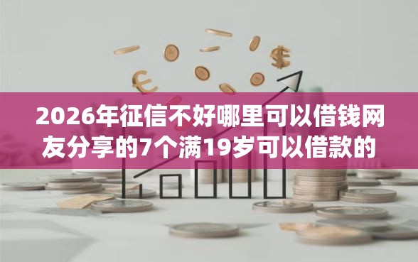 2026年征信不好哪里可以借钱网友分享的7个满19岁可以借款的app我觉得不错！
