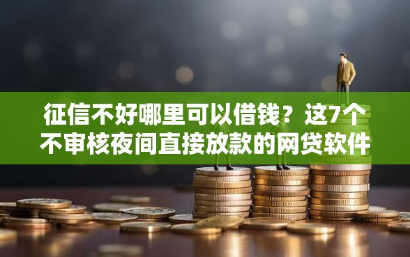 征信不好哪里可以借钱？这7个不审核夜间直接放款的网贷软件可以试试