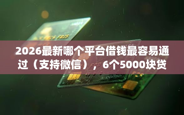 2026最新哪个平台借钱最容易通过（支持微信），6个5000块贷款秒下app无私分享
