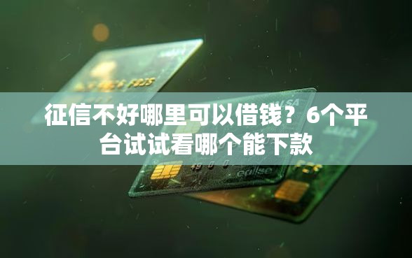 征信不好哪里可以借钱？6个平台试试看哪个能下款
