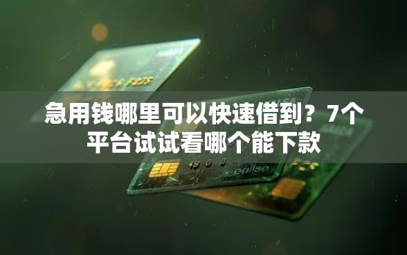 急用钱哪里可以快速借到?7个平台试试看哪个能下款 急用钱哪里可以快速借到?7个平台试试看哪个能下款