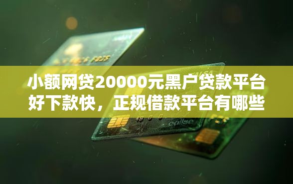 小额网贷20000元黑户贷款平台好下款快，正规借款平台有哪些的7个平台介绍
