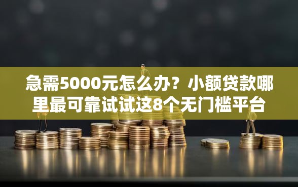 急需5000元怎么办？小额贷款哪里最可靠试试这8个无门槛平台